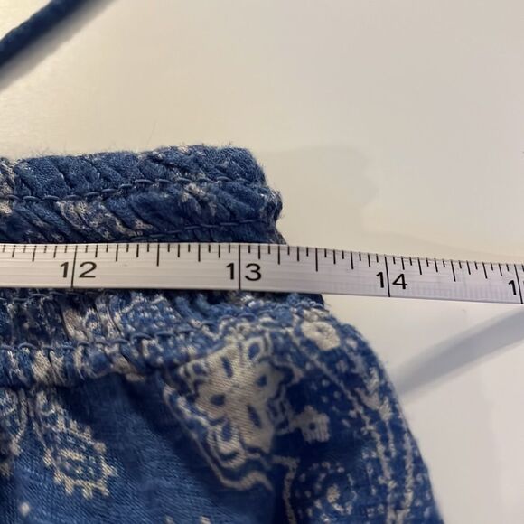 AEROPOSTALE blue and white sleeveless top with skinny adjustable straps SZ XS - Picture 8 of 9